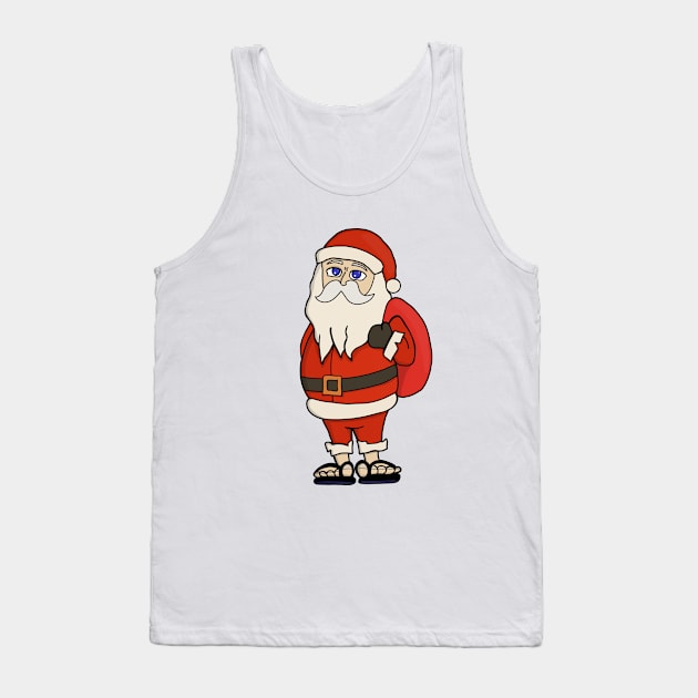 Santa Claus Christmas Flip Flops Tank Top by DiegoCarvalho